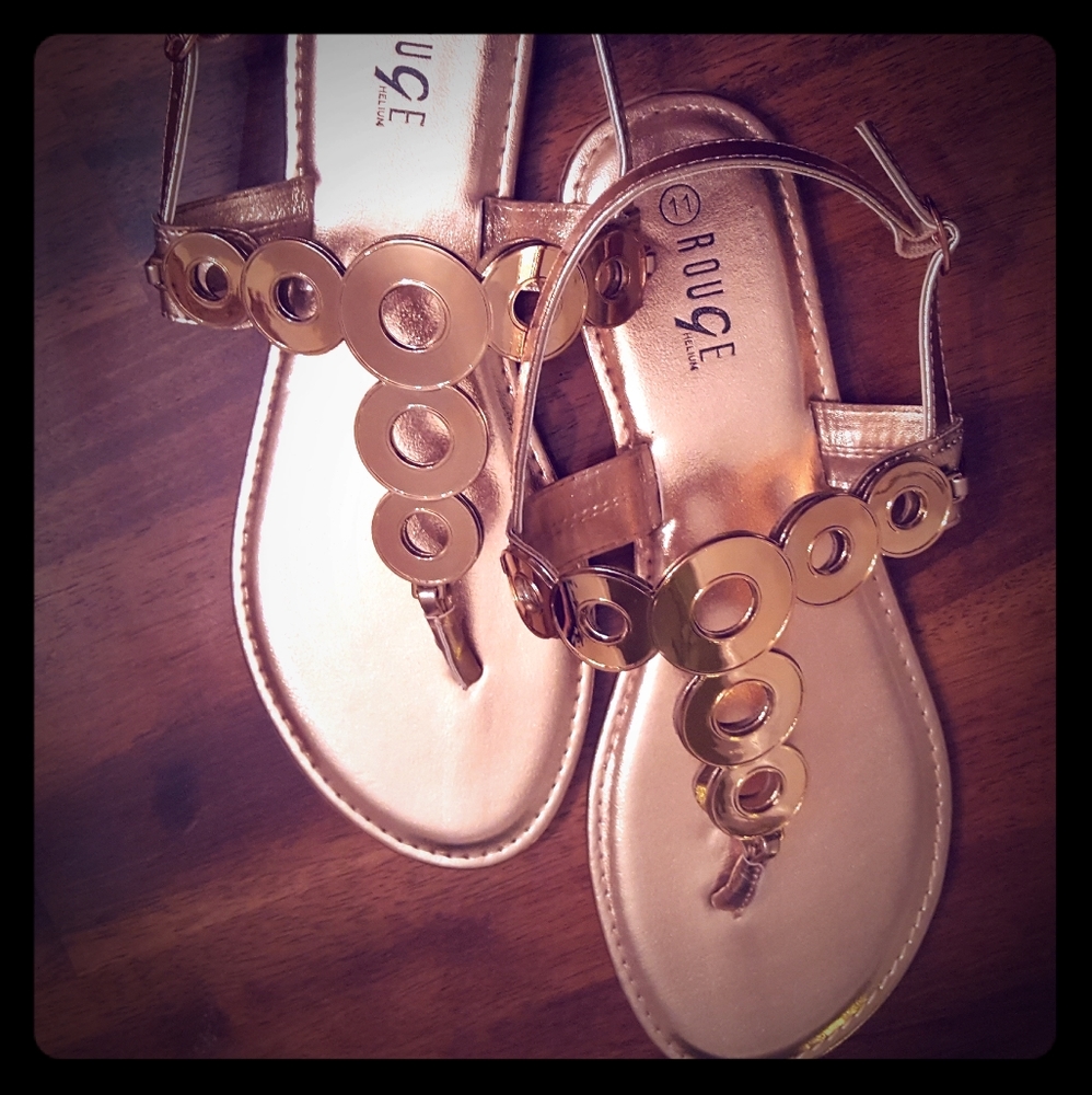 Gold Metallic Sandals